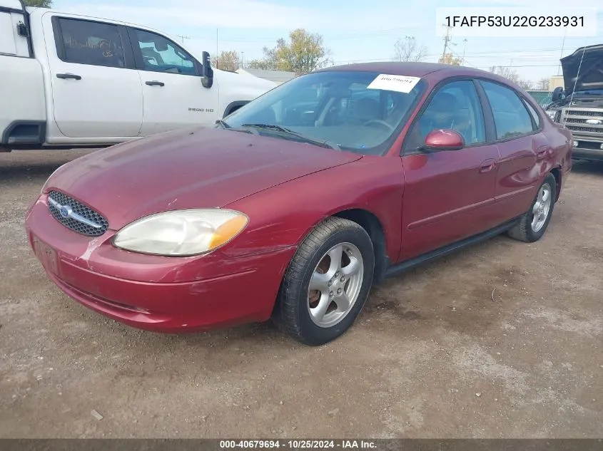 2002 Ford Taurus Se VIN: 1FAFP53U22G233931 Lot: 40679694