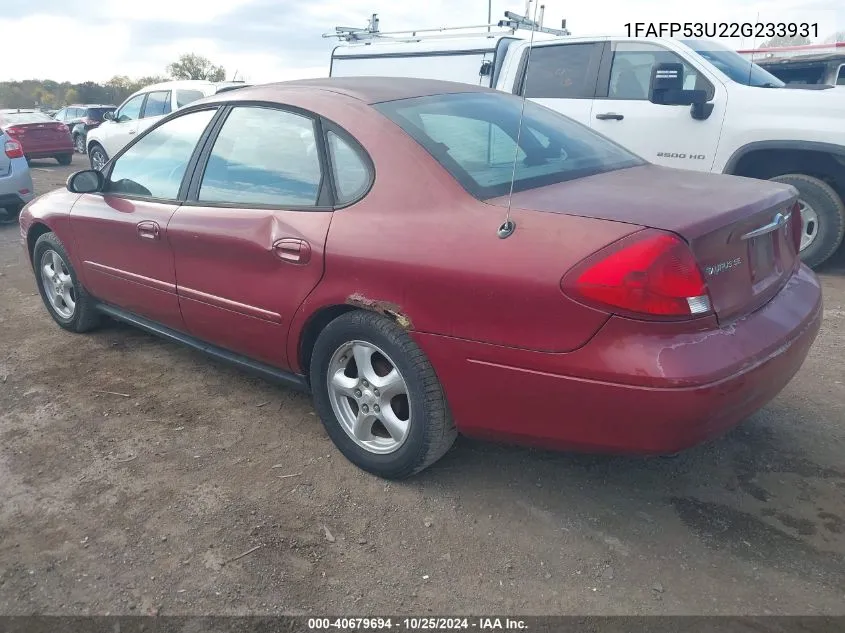 2002 Ford Taurus Se VIN: 1FAFP53U22G233931 Lot: 40679694