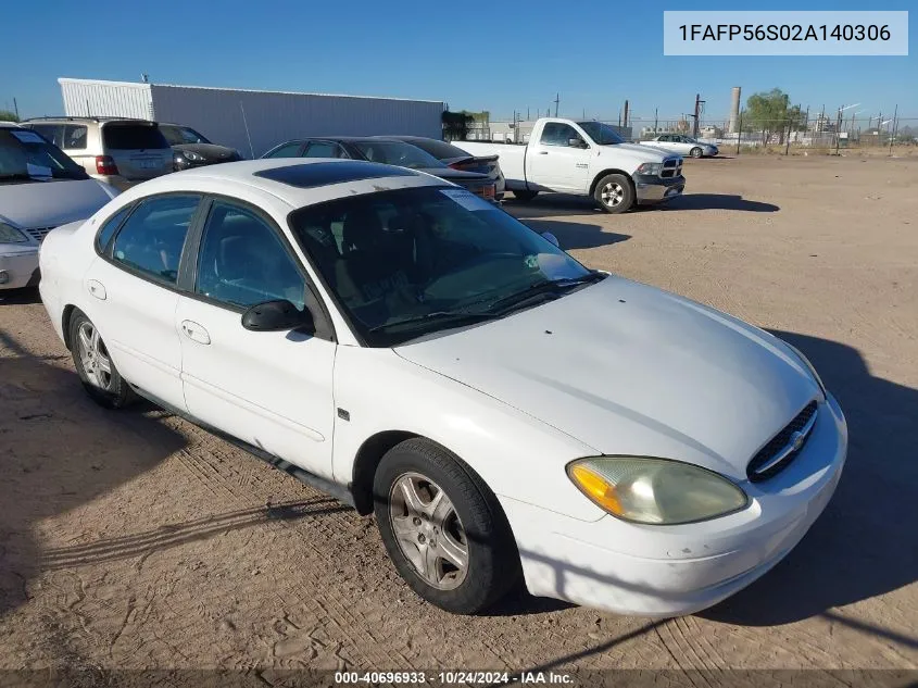 2002 Ford Taurus Sel VIN: 1FAFP56S02A140306 Lot: 40696933