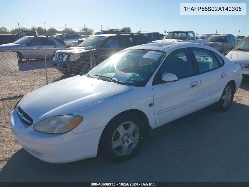 2002 Ford Taurus Sel VIN: 1FAFP56S02A140306 Lot: 40696933