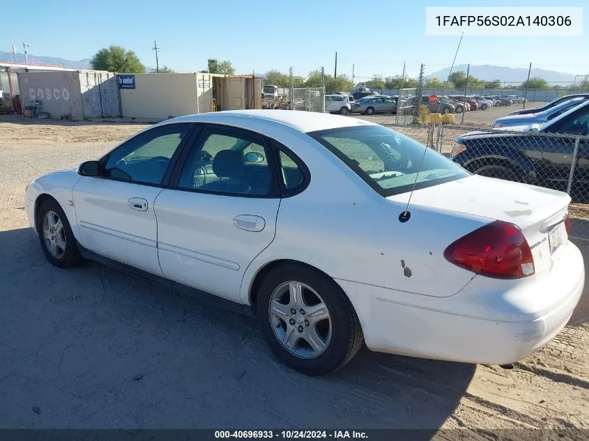 2002 Ford Taurus Sel VIN: 1FAFP56S02A140306 Lot: 40696933