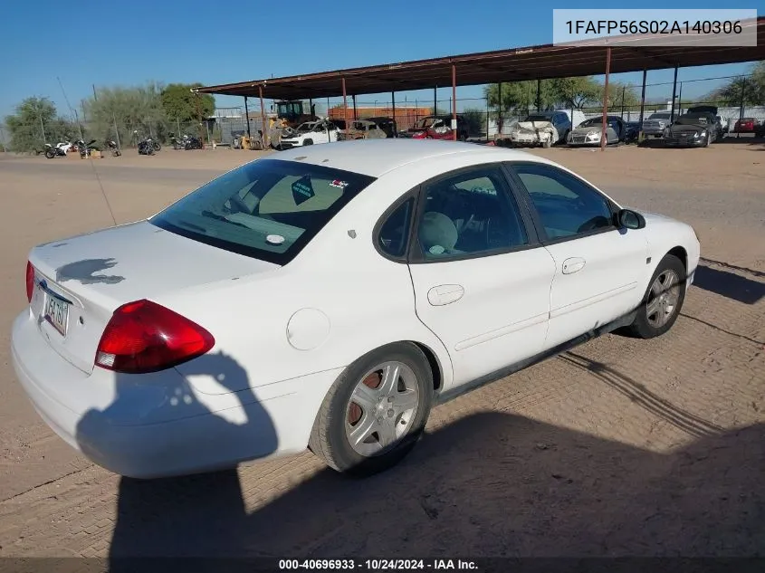 2002 Ford Taurus Sel VIN: 1FAFP56S02A140306 Lot: 40696933