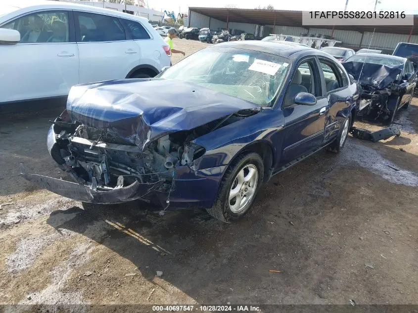 2002 Ford Taurus Ses VIN: 1FAFP55S82G152816 Lot: 40697547