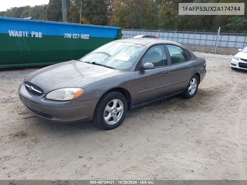 2002 Ford Taurus Se VIN: 1FAFP53UX2A174744 Lot: 40709021