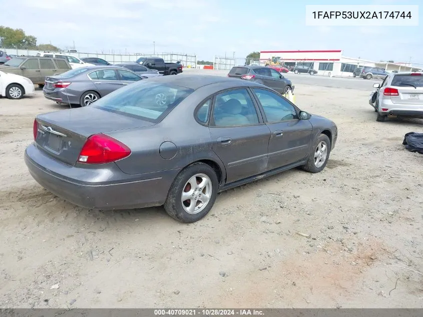 2002 Ford Taurus Se VIN: 1FAFP53UX2A174744 Lot: 40709021