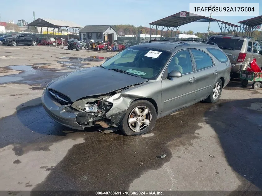 2002 Ford Taurus Se VIN: 1FAFP58U92A175604 Lot: 40738691