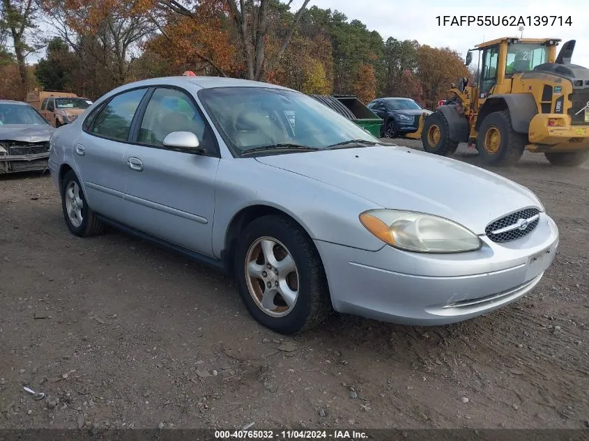 2002 Ford Taurus Ses VIN: 1FAFP55U62A139714 Lot: 40765032