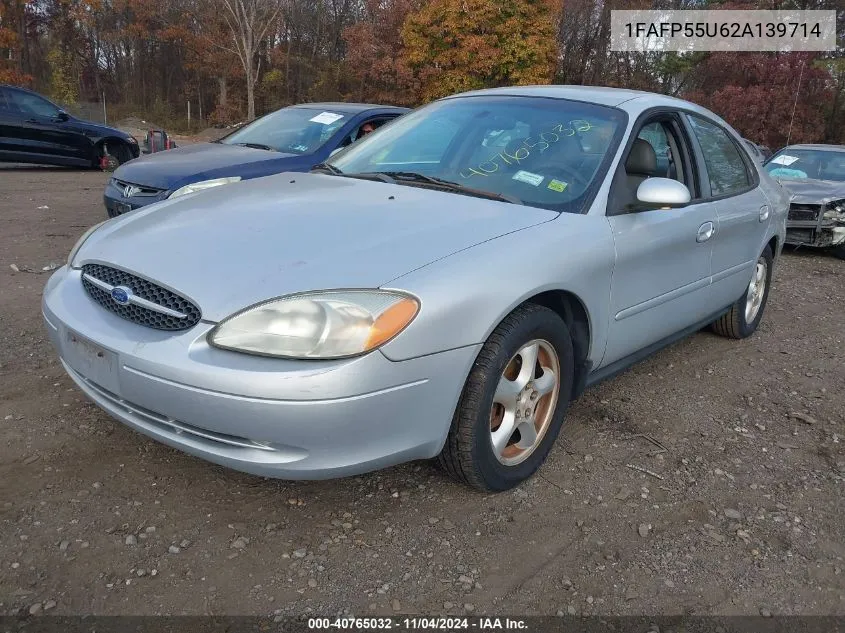 2002 Ford Taurus Ses VIN: 1FAFP55U62A139714 Lot: 40765032