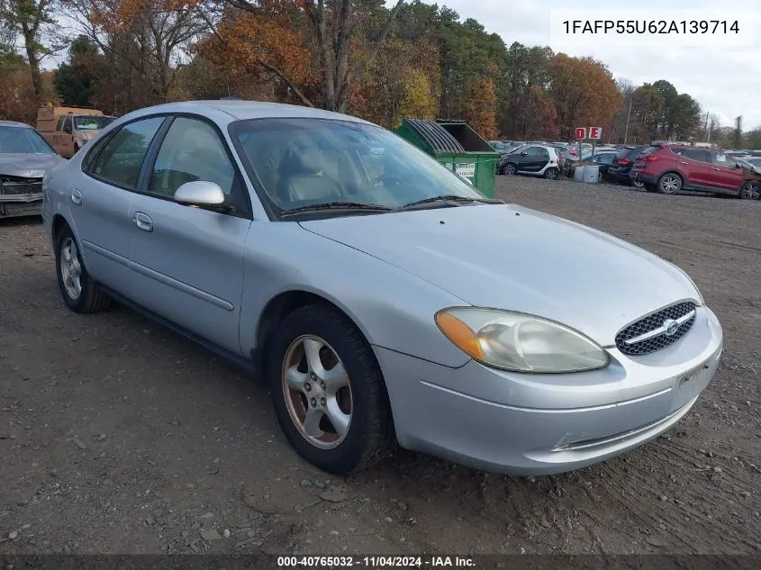 2002 Ford Taurus Ses VIN: 1FAFP55U62A139714 Lot: 40765032