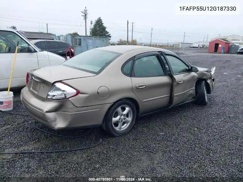 2002 Ford Taurus Ses VIN: 1FAFP55U12G187330 Lot: 40790901