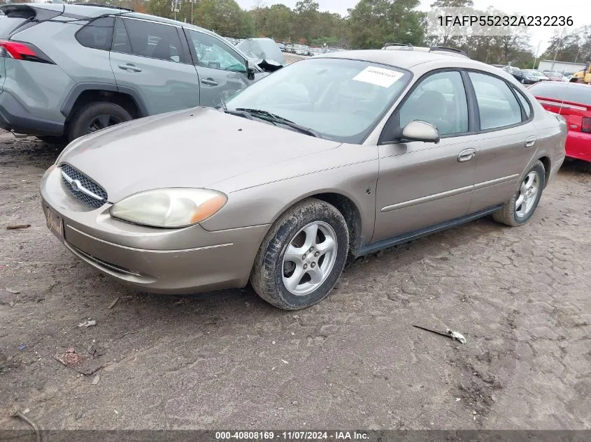 2002 Ford Taurus Ses VIN: 1FAFP55232A232236 Lot: 40808169