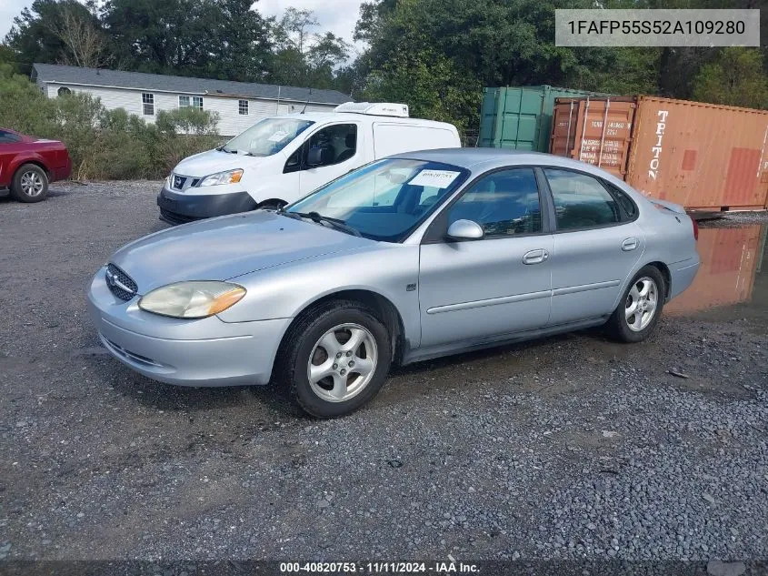 2002 Ford Taurus Ses VIN: 1FAFP55S52A109280 Lot: 40820753