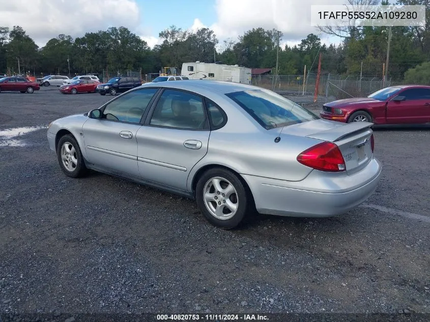 2002 Ford Taurus Ses VIN: 1FAFP55S52A109280 Lot: 40820753