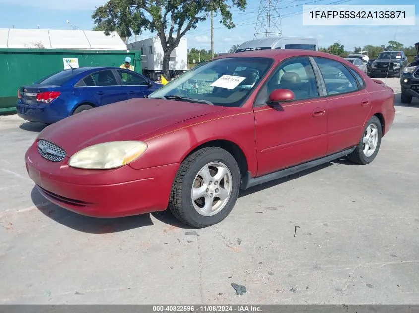 2002 Ford Taurus Ses VIN: 1FAFP55S42A135871 Lot: 40822596