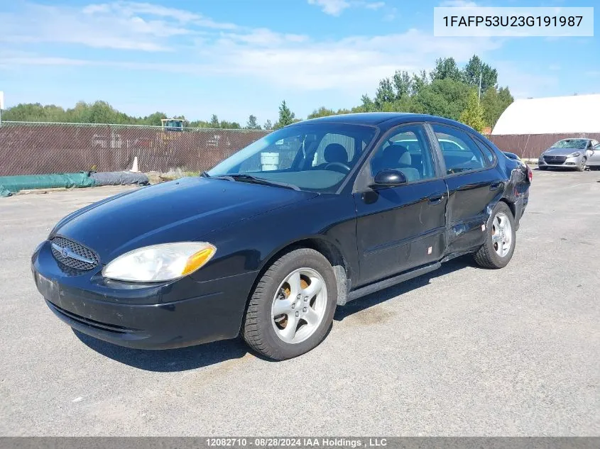 2003 Ford Taurus Se VIN: 1FAFP53U23G191987 Lot: 12082710