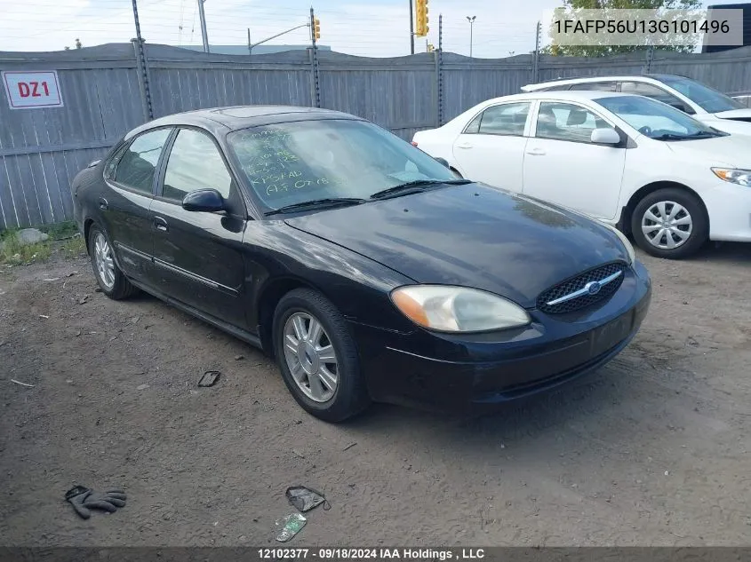 2003 Ford Taurus Sel VIN: 1FAFP56U13G101496 Lot: 12102377