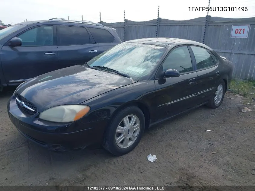 2003 Ford Taurus Sel VIN: 1FAFP56U13G101496 Lot: 12102377