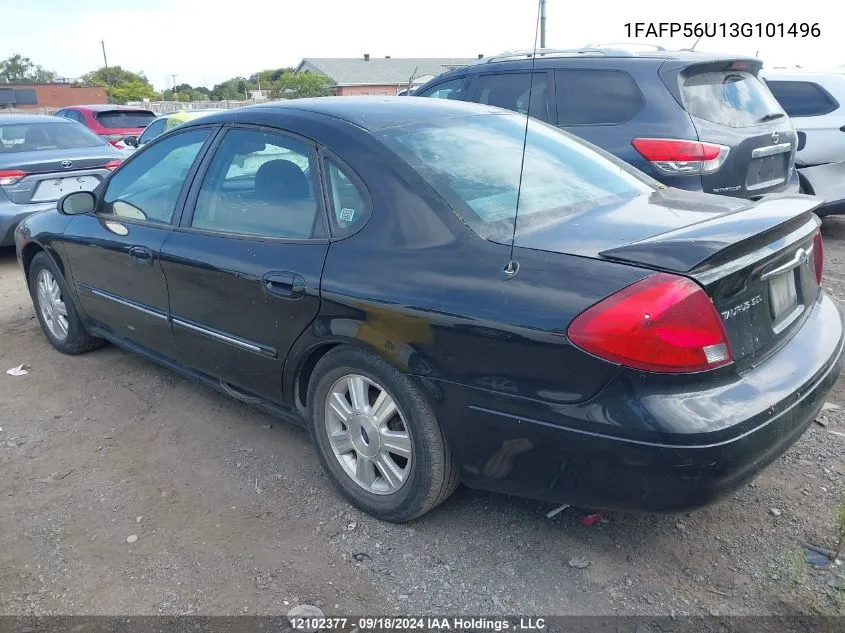 2003 Ford Taurus Sel VIN: 1FAFP56U13G101496 Lot: 12102377