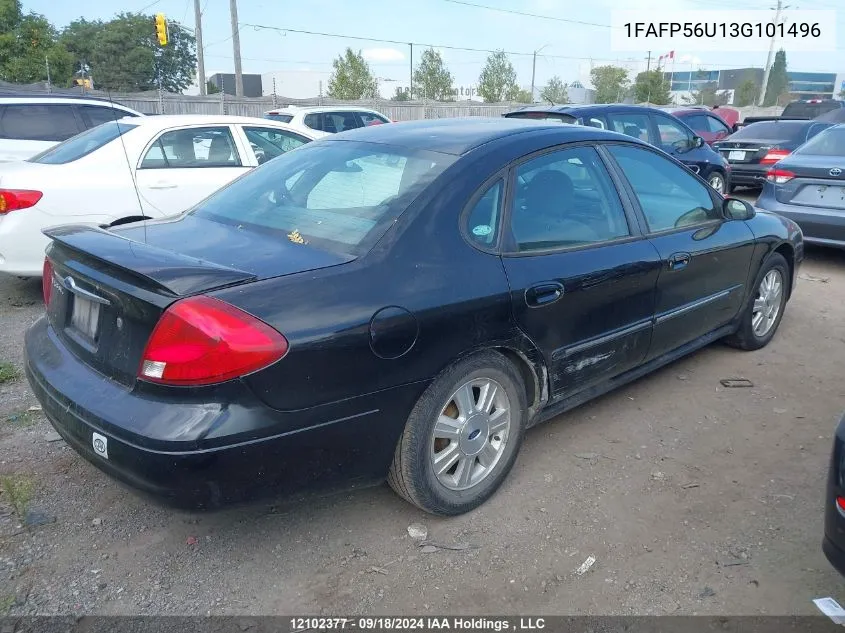 2003 Ford Taurus Sel VIN: 1FAFP56U13G101496 Lot: 12102377