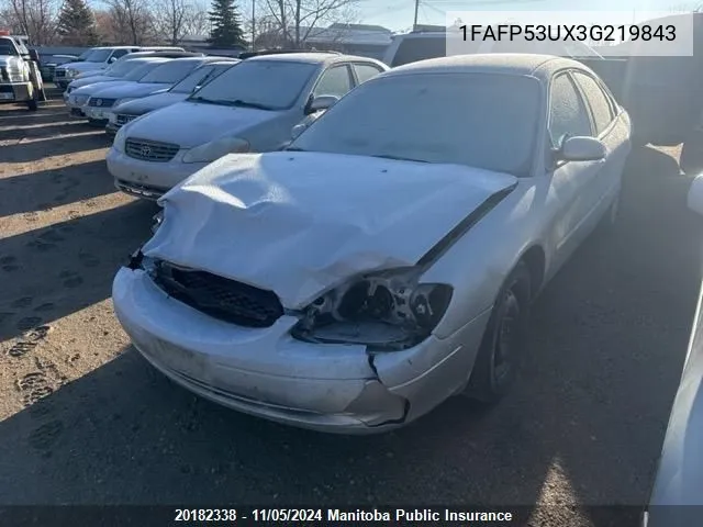 2003 Ford Taurus Se VIN: 1FAFP53UX3G219843 Lot: 20182338