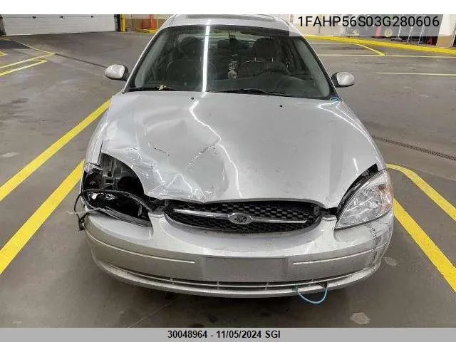 2003 Ford Taurus Sel VIN: 1FAHP56S03G280606 Lot: 30048964