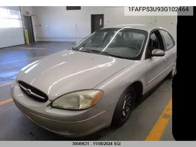 2003 Ford Taurus Se VIN: 1FAFP53U93G102464 Lot: 30049631