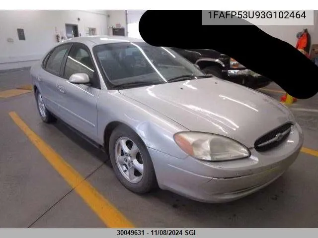 2003 Ford Taurus Se VIN: 1FAFP53U93G102464 Lot: 30049631