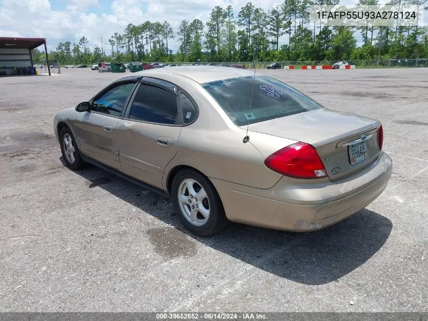 2003 Ford Taurus Ses VIN: 1FAFP55U93A278124 Lot: 39652852