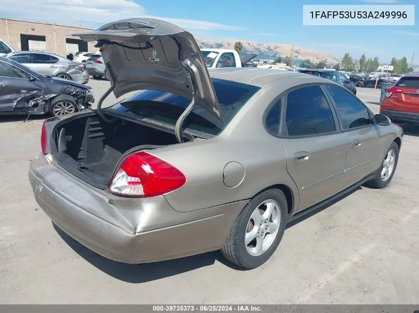 2003 Ford Taurus Se VIN: 1FAFP53U53A249996 Lot: 39735373