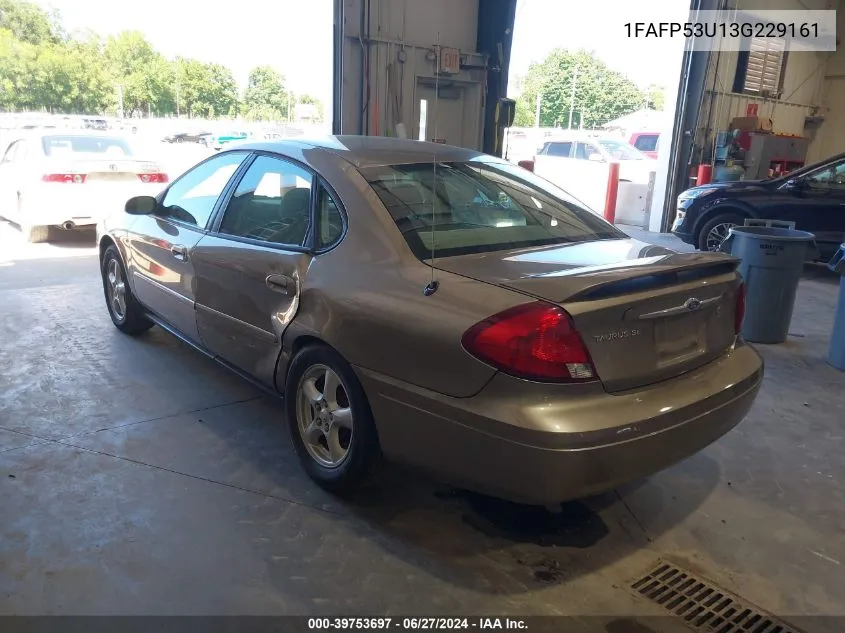 2003 Ford Taurus Se VIN: 1FAFP53U13G229161 Lot: 39753697