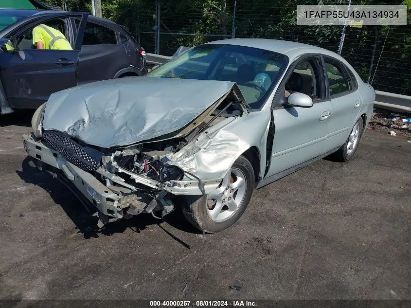 2003 Ford Taurus Ses VIN: 1FAFP55U43A134934 Lot: 40000257