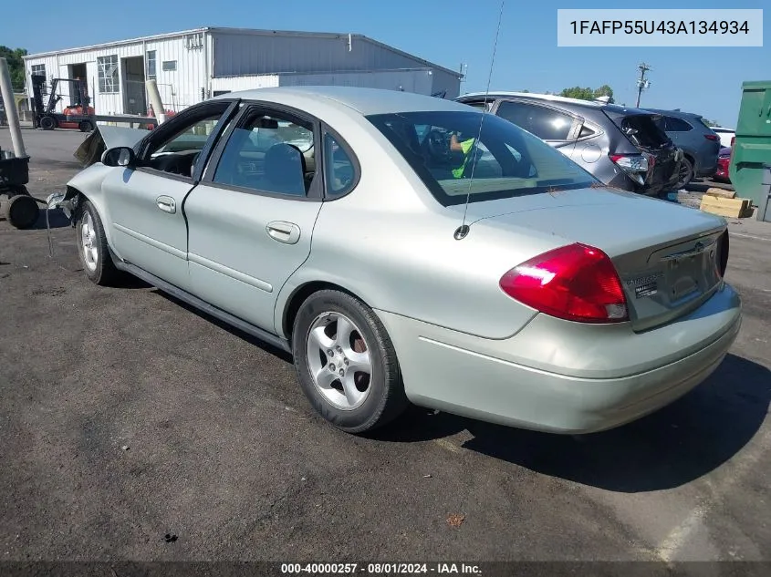 2003 Ford Taurus Ses VIN: 1FAFP55U43A134934 Lot: 40000257