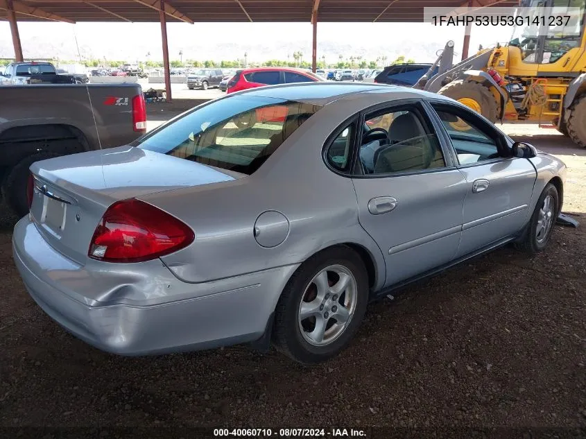 2003 Ford Taurus Se VIN: 1FAHP53U53G141237 Lot: 40060710