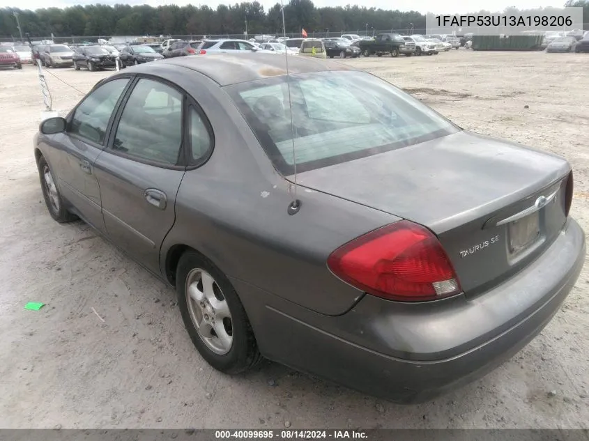 2003 Ford Taurus Se VIN: 1FAFP53U13A198206 Lot: 40099695