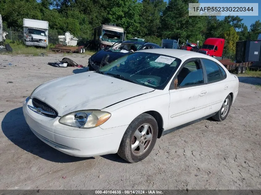 2003 Ford Taurus Ses VIN: 1FAFP55233G220344 Lot: 40104635