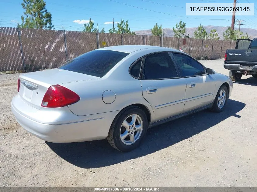 2003 Ford Taurus Ses VIN: 1FAFP55U93G269145 Lot: 40137396