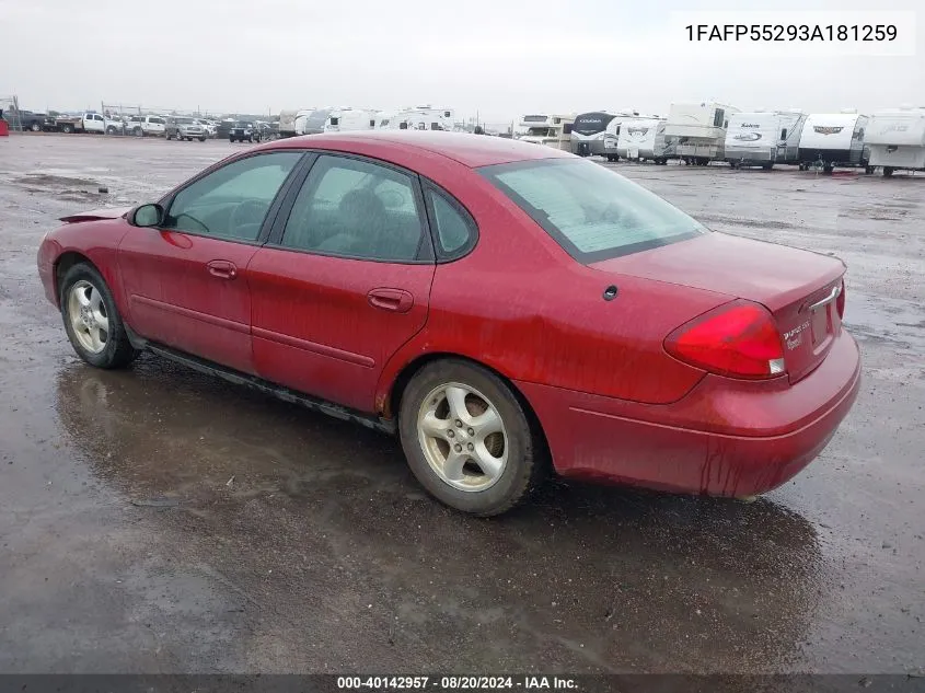 1FAFP55293A181259 2003 Ford Taurus Ses