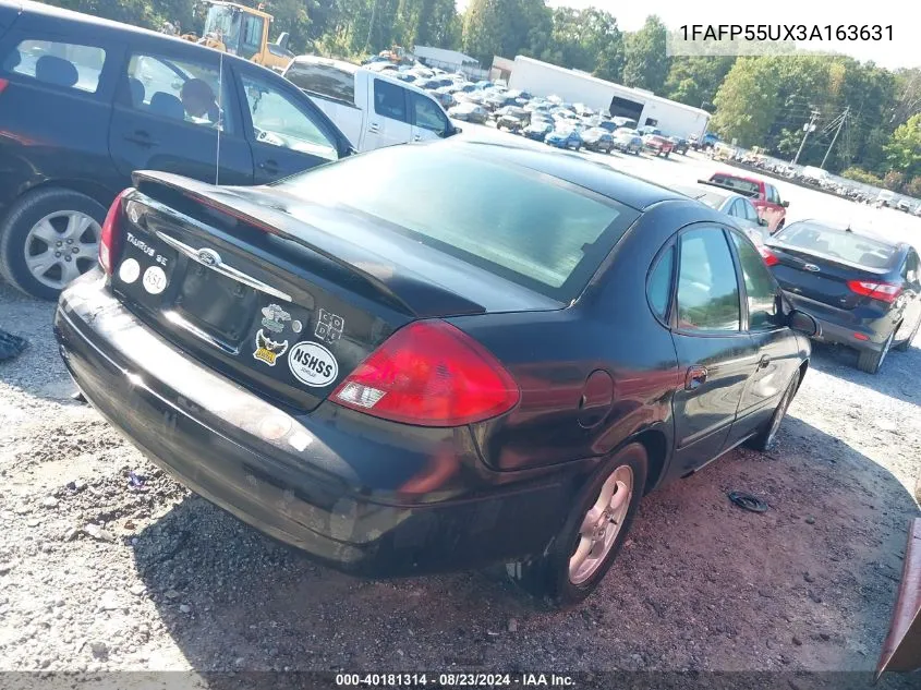 2003 Ford Taurus Ses VIN: 1FAFP55UX3A163631 Lot: 40181314