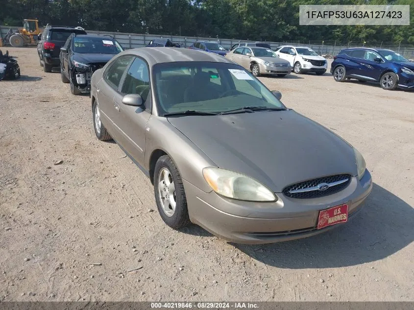 2003 Ford Taurus Se VIN: 1FAFP53U63A127423 Lot: 40219846