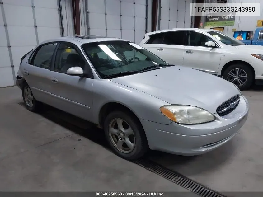 2003 Ford Taurus Ses VIN: 1FAFP55S33G243980 Lot: 40250560