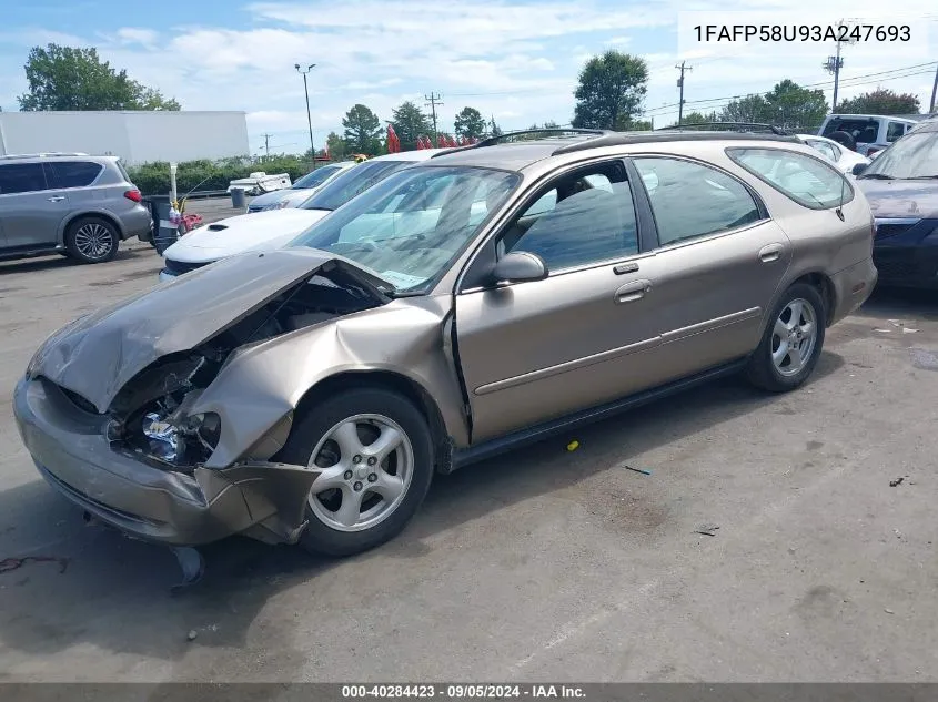 2003 Ford Taurus Se VIN: 1FAFP58U93A247693 Lot: 40284423