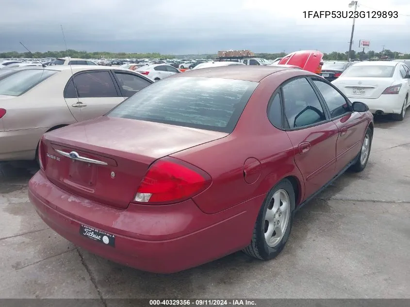 2003 Ford Taurus Se/Se Standard VIN: 1FAFP53U23G129893 Lot: 40329356