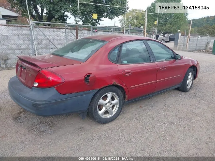 2003 Ford Taurus Se/Se Standard VIN: 1FAFP53U13A158045 Lot: 40380615