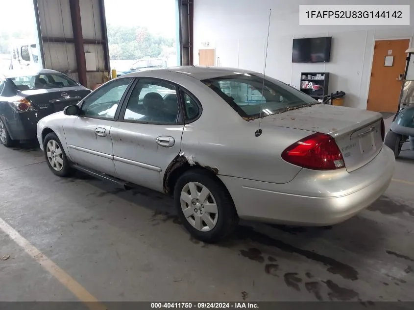 2003 Ford Taurus Lx VIN: 1FAFP52U83G144142 Lot: 40411750