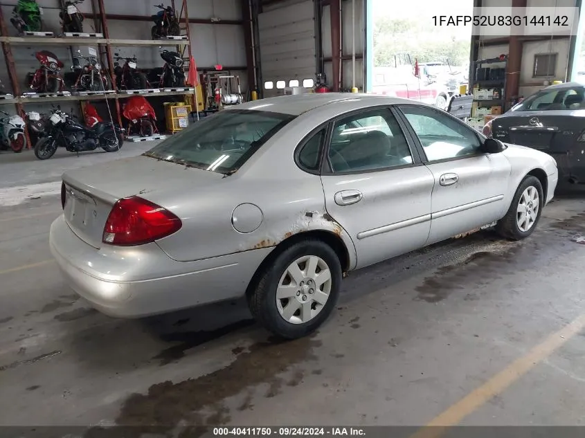 2003 Ford Taurus Lx VIN: 1FAFP52U83G144142 Lot: 40411750