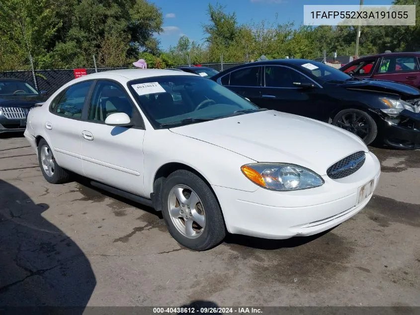 2003 Ford Taurus Ses VIN: 1FAFP552X3A191055 Lot: 40438612