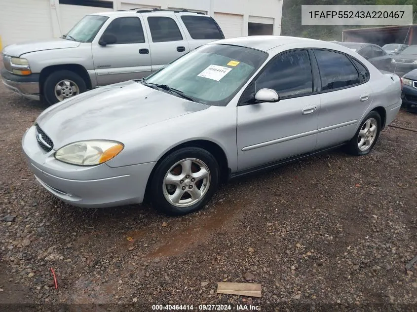 2003 Ford Taurus Ses VIN: 1FAFP55243A220467 Lot: 40464414