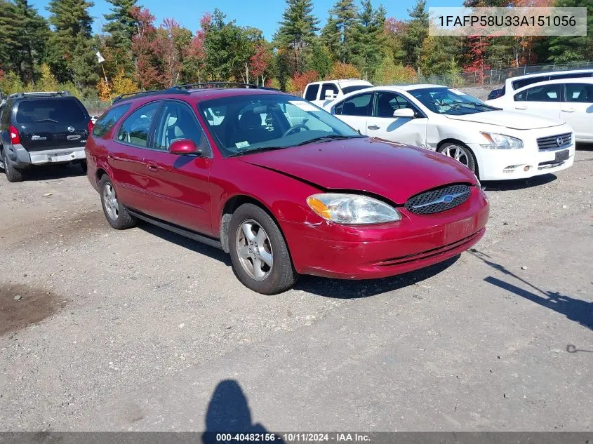 2003 Ford Taurus Se VIN: 1FAFP58U33A151056 Lot: 40482156