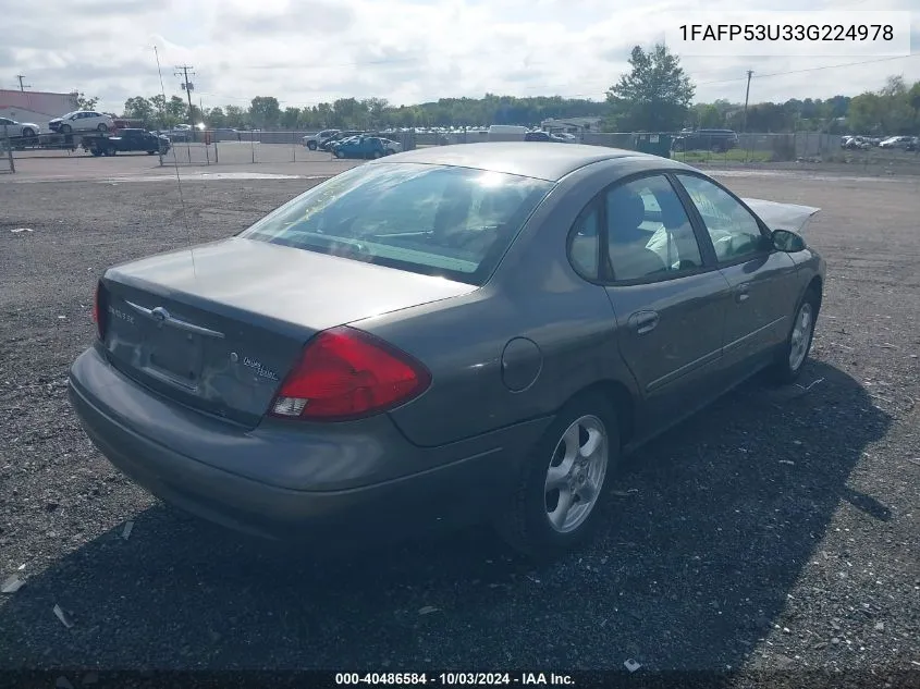 2003 Ford Taurus Se VIN: 1FAFP53U33G224978 Lot: 40486584