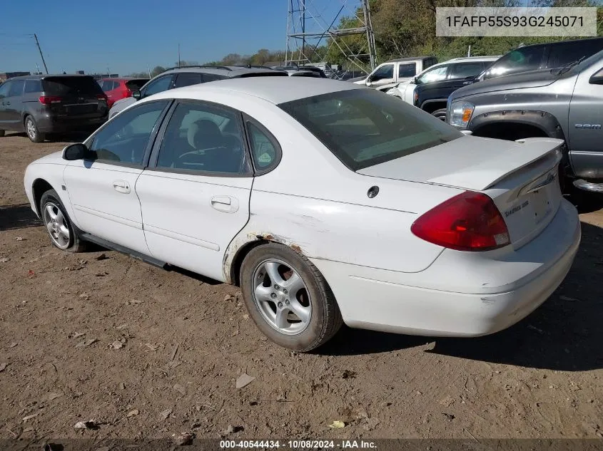 2003 Ford Taurus Ses VIN: 1FAFP55S93G245071 Lot: 40544434